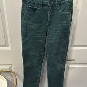 EUC LOFT Teal High Rise Straight Leg Corduroy Trousers